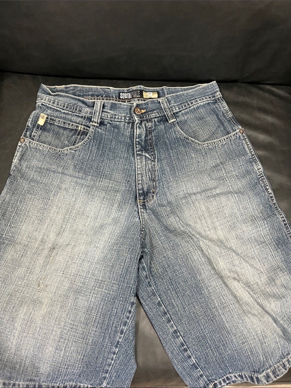 South Pole Men's Light Blue Relaxed Denim Shorts